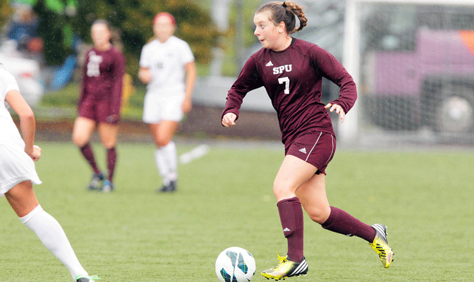 Seattle Pacific freshman Maddie Krauss was instrumental in each of the Falcons' wins last week, as SPU is just one point away from clinching a postseason berth.